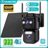 OKAM PRO Security Solar Camera Dual Lens HD 10MP 4G SIM Camera PIR Motion Detection Two-way Intercom Night Vision Outdoor Camera