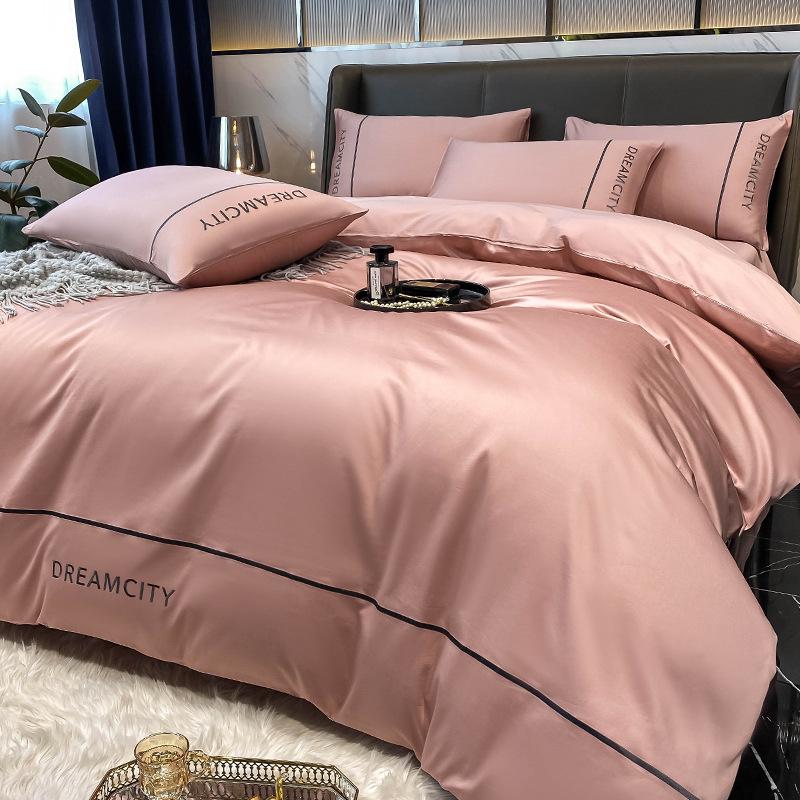 Роскошный комплект из 4 предметов из длинноволокнистого хлопка Синьцзяна: Осенне-зимние простыни, пододеяльники и постельные принадлежности