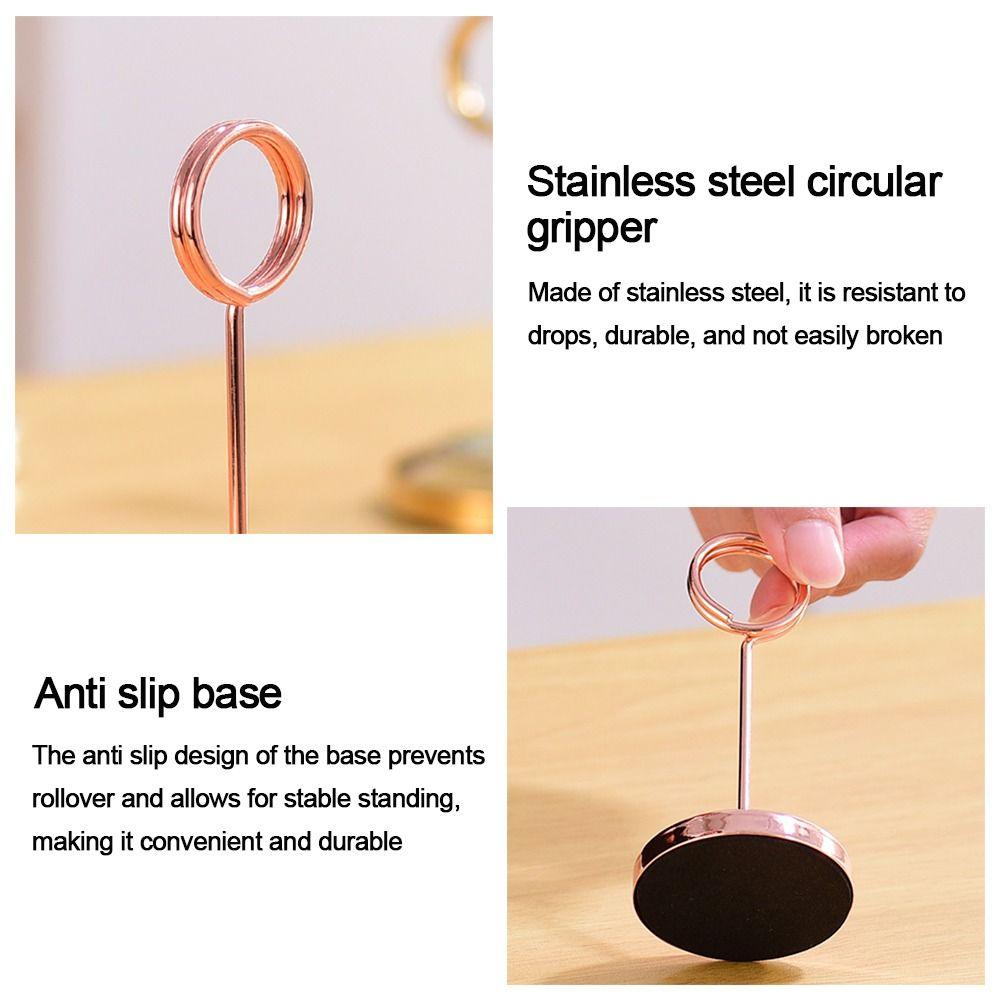 Stainless Steel Table Number Holder Round Card Holder New Paper Stand