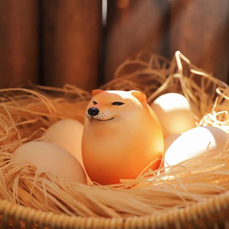 Creative Shiba Inu Realistic Eggs Shape Pvc Desk Decor Dog & Egg Decorations For Home Offices Fun Christmas Year Gifts