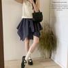 Повседневная спортивная универсальная клетчатая юбка с завязкой на талии в корейском стиле, летний стиль горячей девушки, юбка женская с нерегулярным дизайном