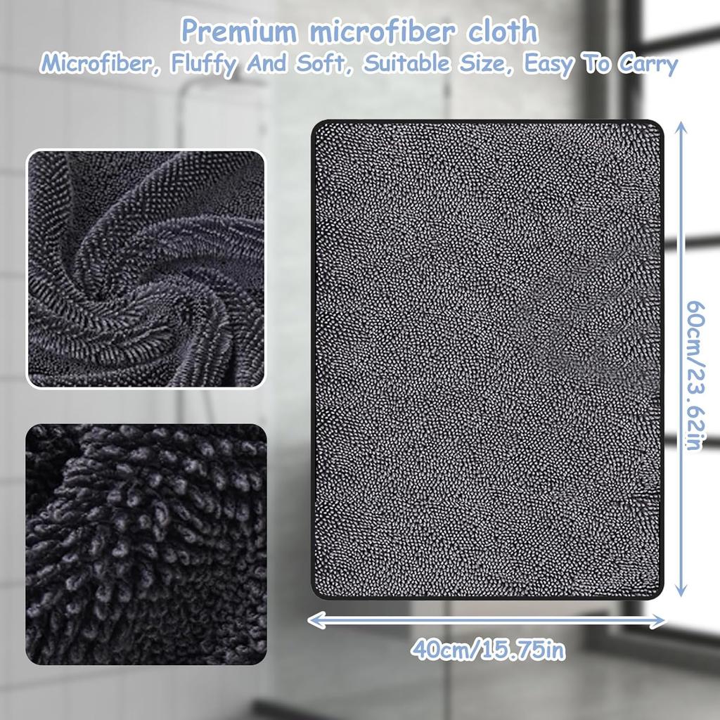 Shiny Wipes Shower Cleaning Cloths, 3pcs Shiny Bath Drying Towel, Super Absorbent Microfiber Bath Towels, Fast Drying Shower Towels, Microfiber