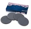 Orange Base Diatomaceous Earth Coasters, Original Box, Certified Asbestos-Free, Water-Absorbent, Moisture-Controlling, Deep Gray, Round, Set of 4,
