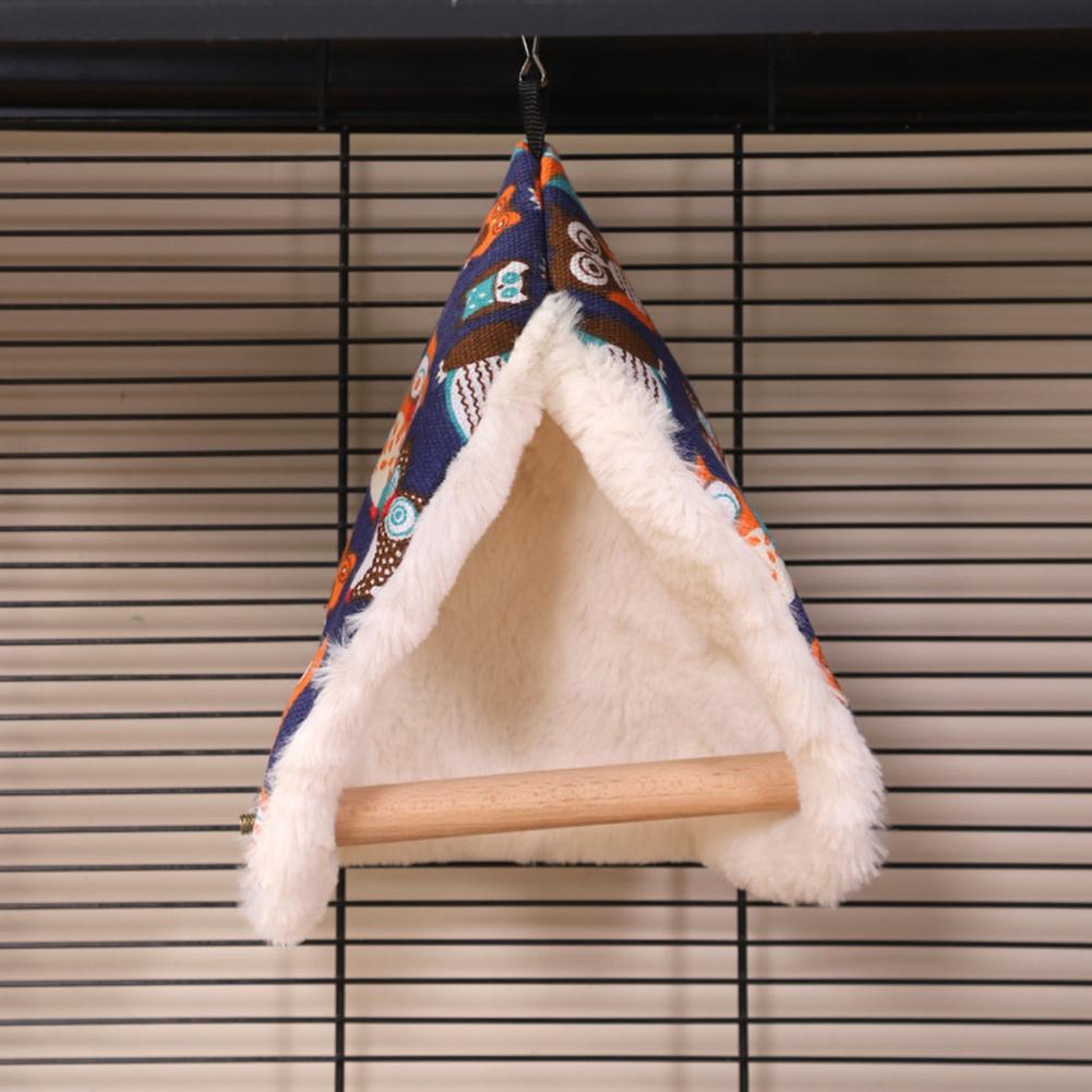 Winter Bird Swing and Nest Parrot Stand Climbing Toy All-Season Cozy Hanging Hut Cockatiel Perch Cage