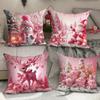 Christmas Pillow Cover with Santa Claus Print Polyester Cushion Sofa Decoration Cushion Cover Holiday Gift
