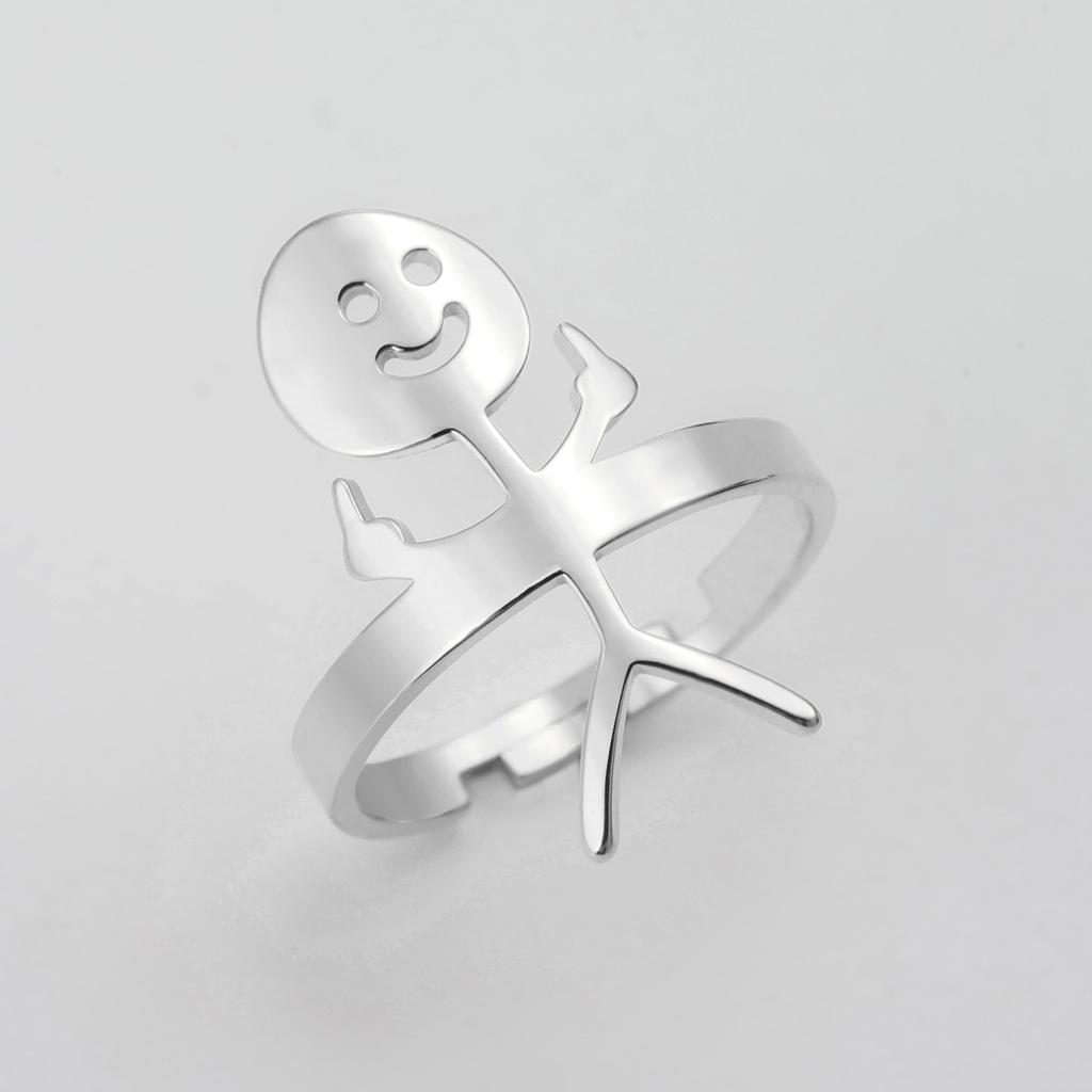 Кольцо со смайликом из нержавеющей стали в европейском и американском стиле, новое, игривое, забавное, милое