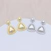 Геометрические серьги-подвески в виде треугольников из серебряных игл S925 с отделкой из настоящего золота