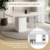 Extendable Dining Table 140/180 * 80 cm, Suitable for 6-8 People, With Storage Space, Thickened Tabletop, Scandinavian Style, White