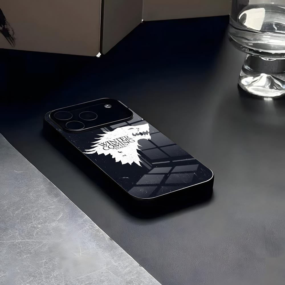 Winter Coming Stark Phone Case Glass For IPhone17 Air 16 15 17 14 Fresh Pro Max 13 12 11 X XS XR Plus For Samsung S 25 24 23 22