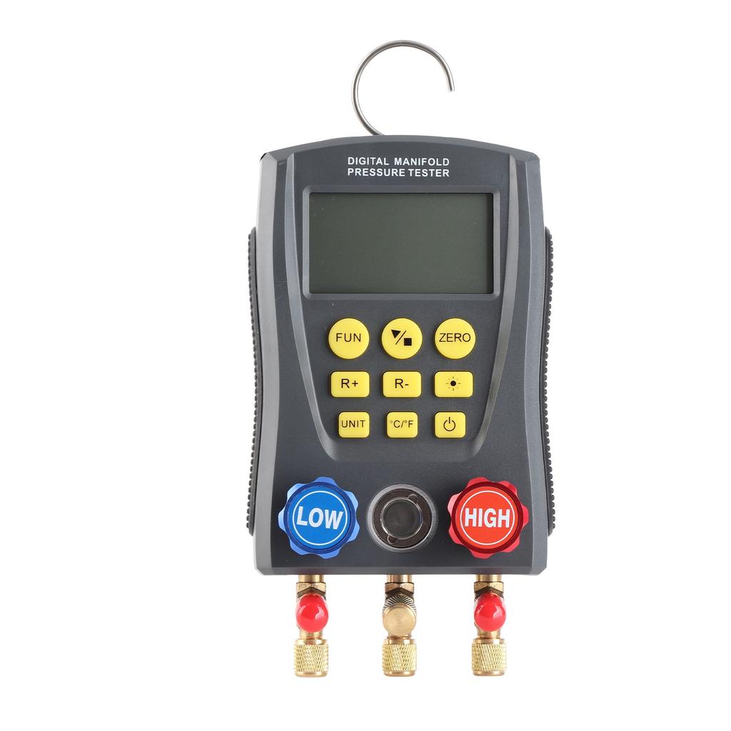 Refrigeration Digital Manifold Gauge 600 to 3000 Tube Pressure Vacuum Pressure Temperature Tester Kit for Meter Heating