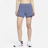 Nike Dri-FIT Bliss Solid Color Logo Quick-Dry 2-In-1 Shorts Women Bottoms Fen-Blue DX6023-491