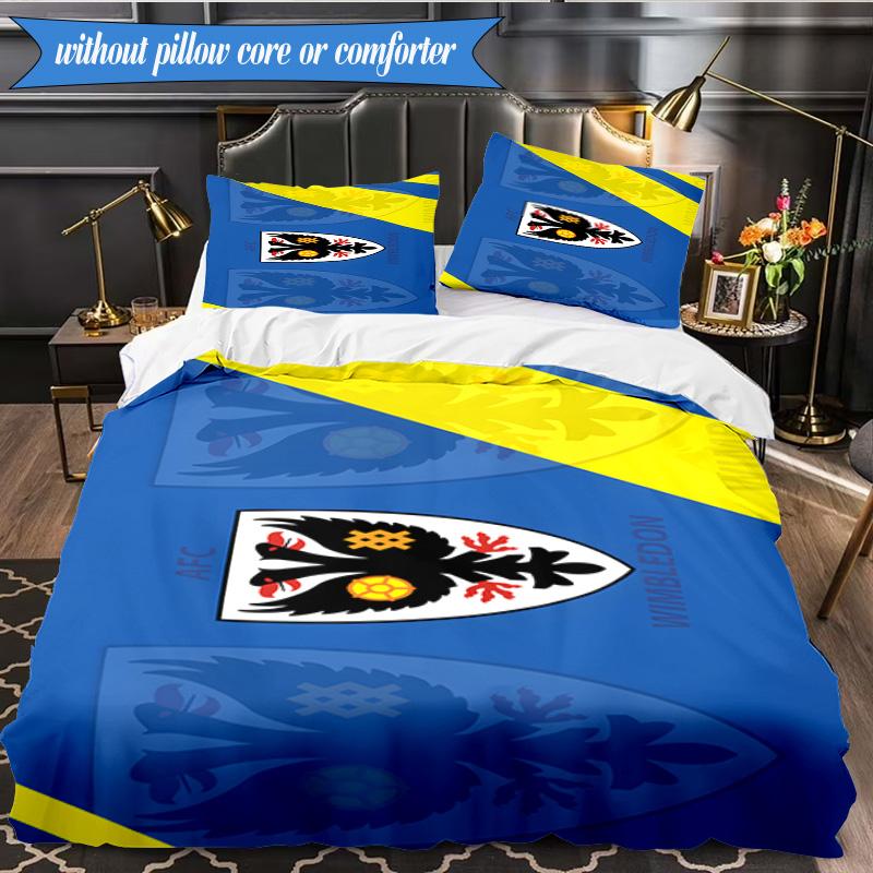 3PCS Afc Crest Printed Soft Bedding Set,Including 1pc Duvet Cover And 2pcs Pillowcases Perfect for Bedroom, Dormitory, Fan gift