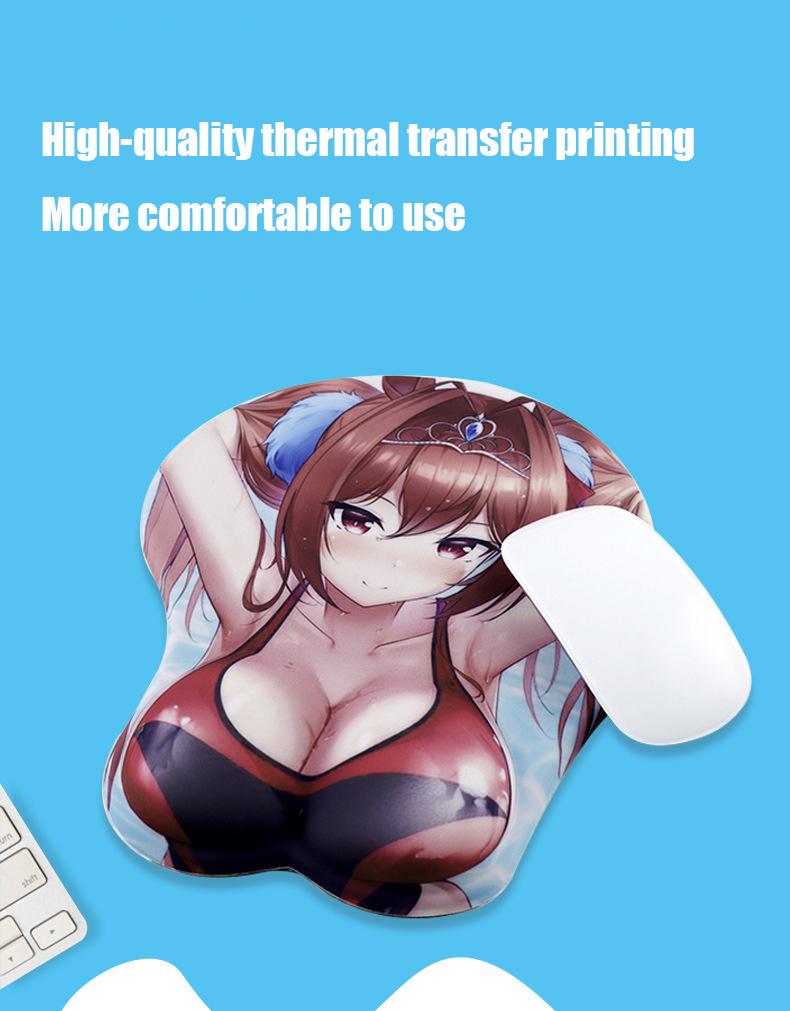 3D Mouse Pad Sexy Silvervale VTuber Anime Wrist Rest Desk MousePad Mat Gamer Accessory