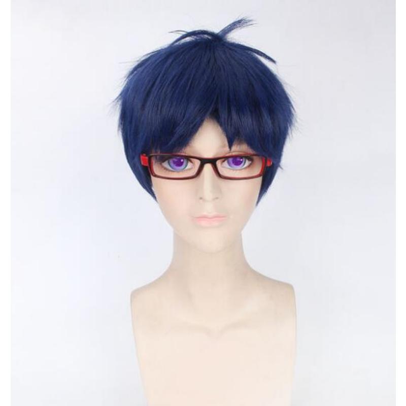 Короткий парик 30 см в стиле аниме бесплатно! Рюгазаки Рей Косплей Костюм термостойкие синтетические волосы для мужчин и женщин парики ( Без очков )