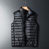 New Autumn Korean Style Men's Down Jacket Solid Color Short Vest Youth Popular Stand Collar Casual Jacket