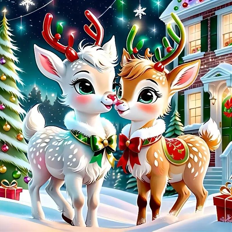 Full 5D DIY diamond painting Christmas deer diamond embroidery full cross stitch home decoration handmade gift