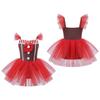 Girls Gingerbread Costume Holiday Dress Sleeveless Cami Dress Bowknot Striped Tutu Dress Bodysuit