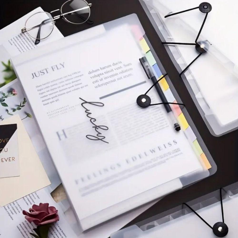 High-capacity A4 File Folder Translucent Document Organizer Simple Expanding Folder  Projects