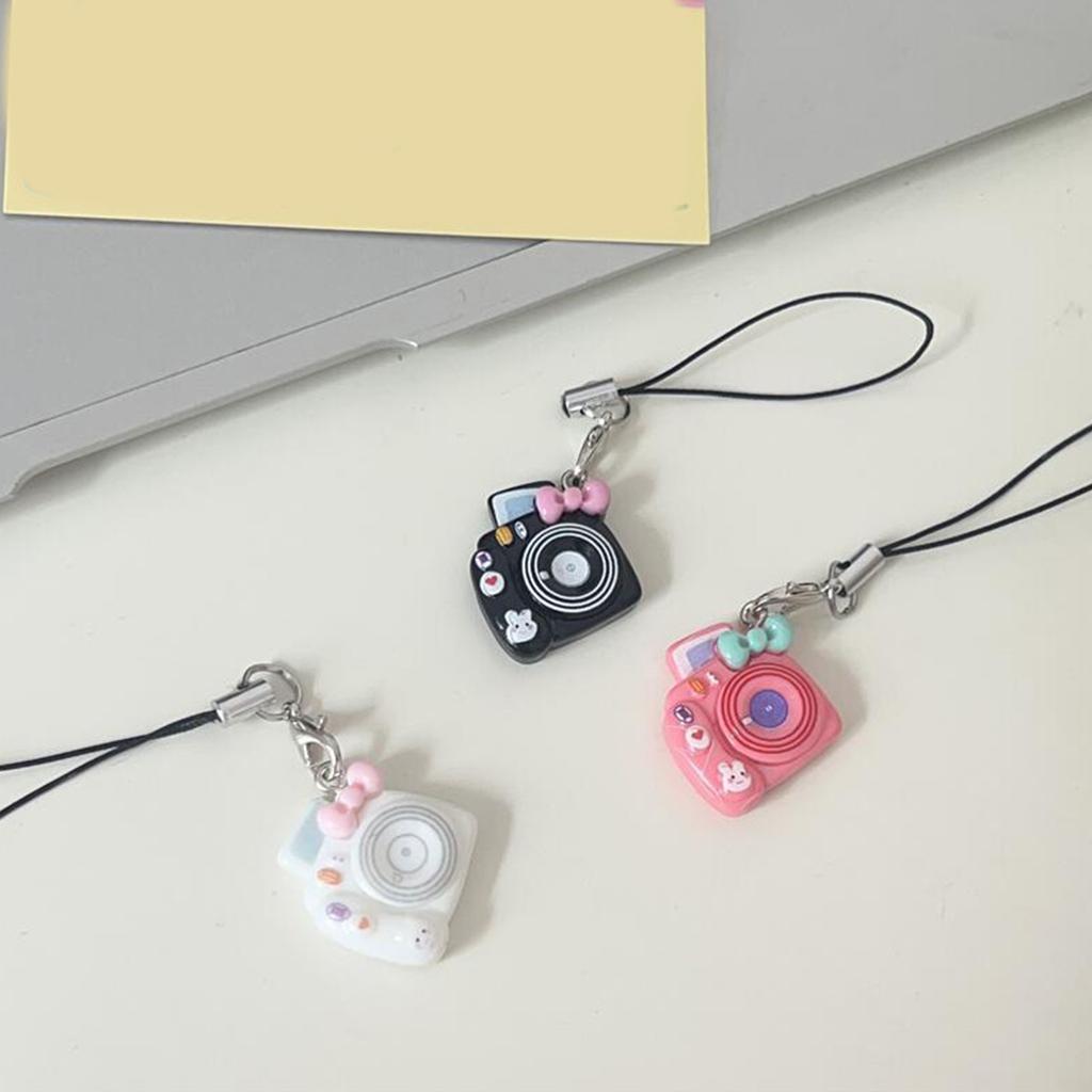 6 Color Option Miniature Camera Keychain Adorable Macaron Design Phone Lanyard Stylish Jewelry Charm For Backpacks