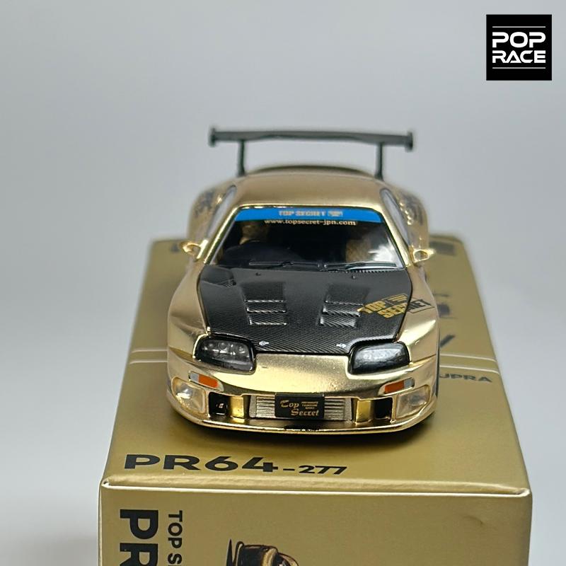POPRACE 1:64 СЕКРЕТНЫЙ GT300 SUPRA Хромированный Золотой Сплав Модель Автомобиля 277