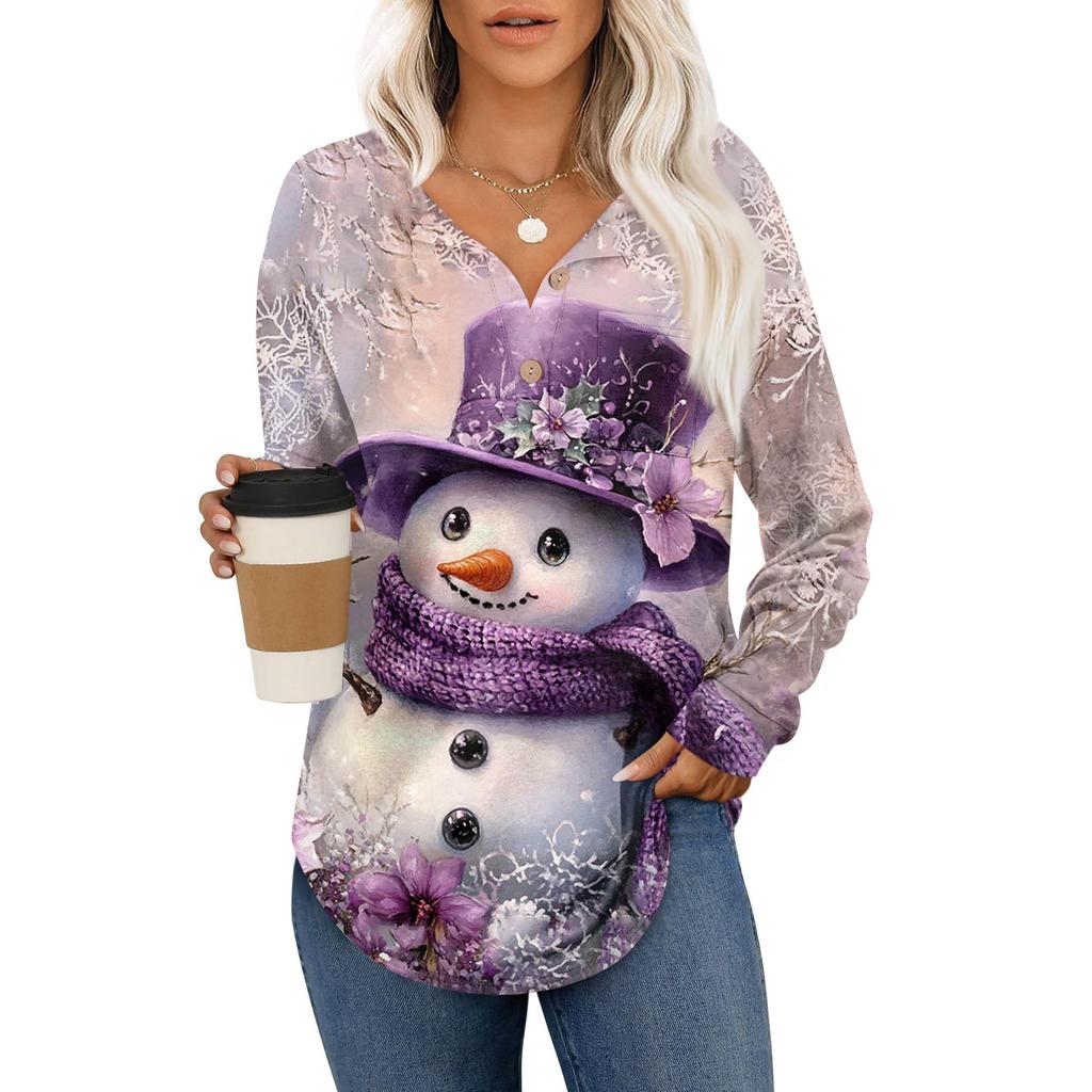 Женский модный топ с длинными рукавами в стиле ретро с принтом