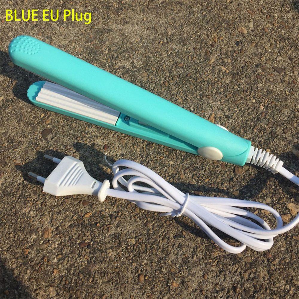 Curling Corrugated Electronic Mini Portable Corrugation Hair Crimper Straightener Iron Ceramic