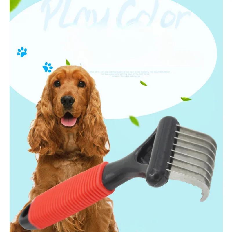 Long Cat Tangles Brush Removing Mats Comb & Undercoat Rake Fur Blades Knots Edges Pet Safety Dog Long Hair For Dematting & with