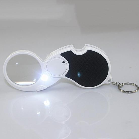 5X Foldable Magnifier LED Light Magnifying Lens Jewelry Reading Loupe Keychain