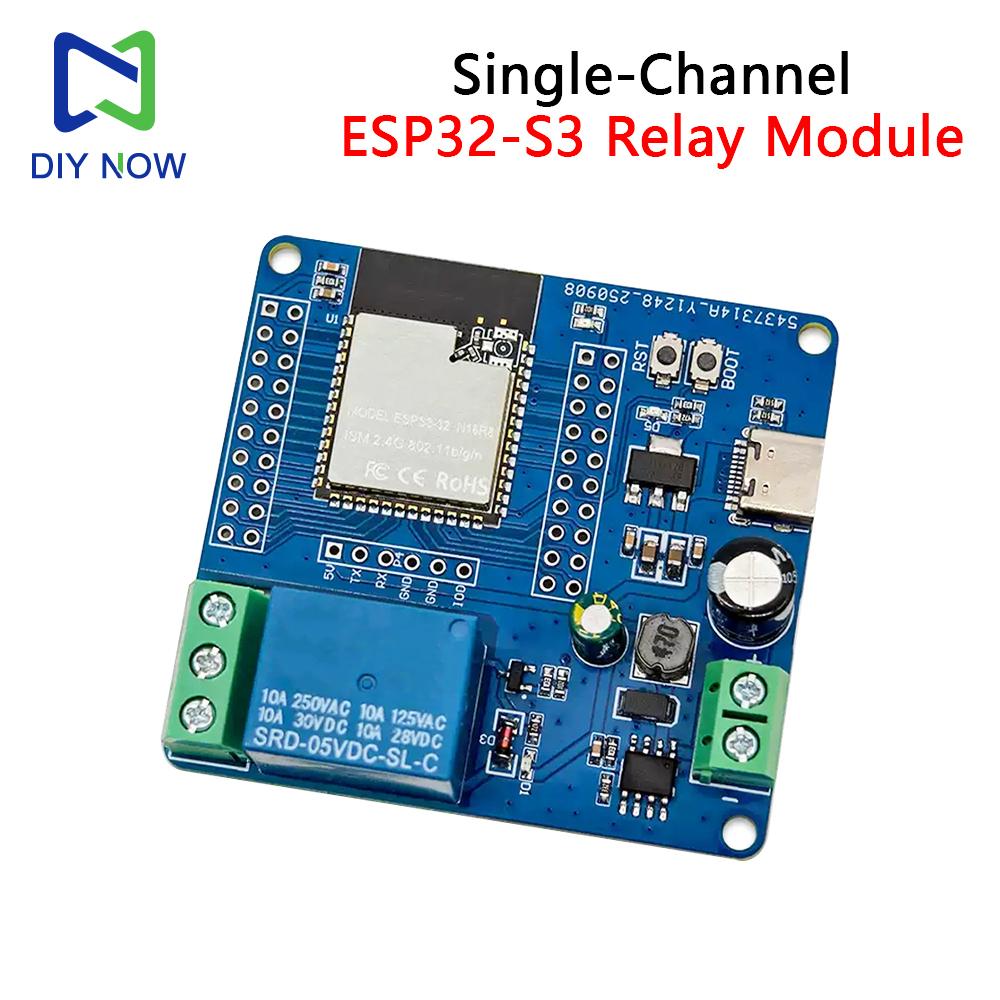 Одноканальный релейный модуль ESP32-S3 DC 5–60V Wi-Fi/Bluetooth Тип-C Совместимый ESP-IDF для разработки Arduino