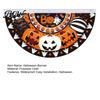 Festive Pumpkin Window Hanging Halloween Semi Circle Bunting Banner, Bat Porch Yard Decor, Front Door Ornaments Spooky Flag for Indoor Outdoor