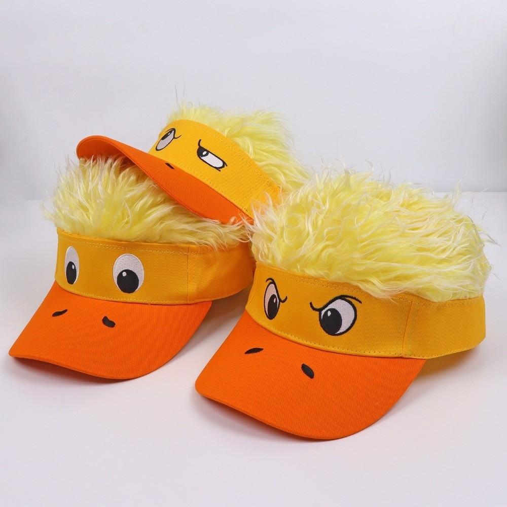 Breathable Embroidered Baseball Cap Soft Top Duck Tongue Cap Duckling Decorated Wig Cap Party Gift