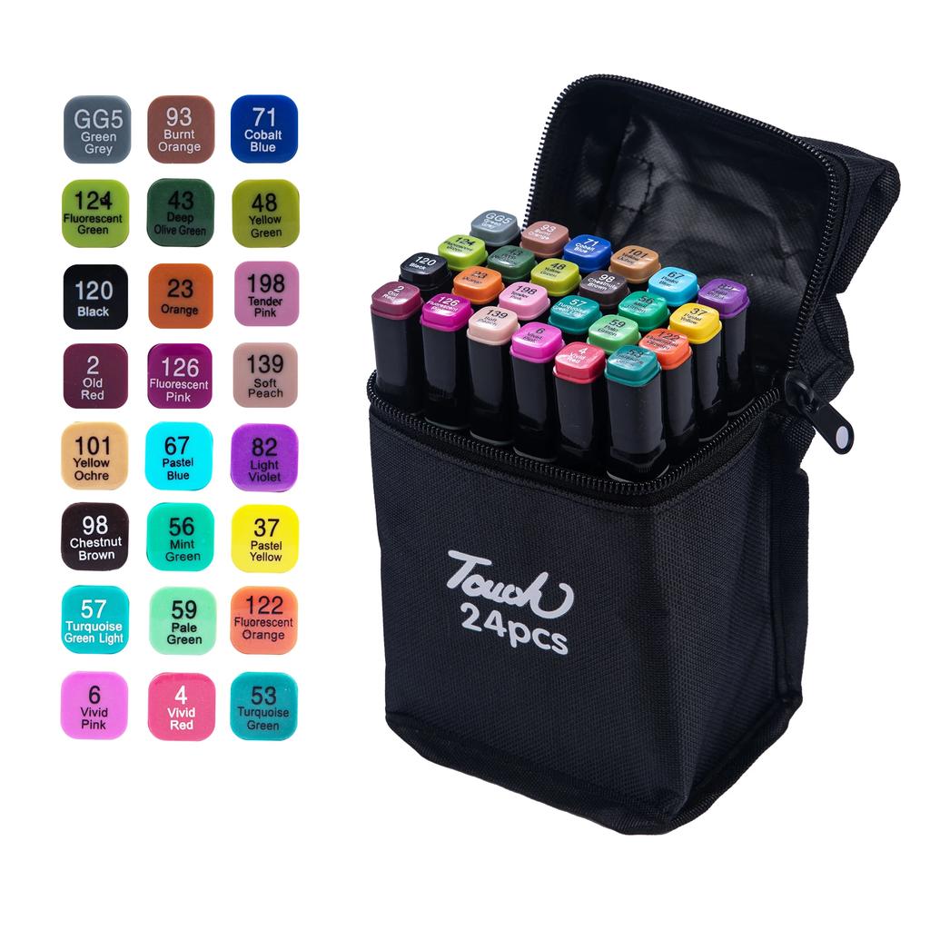 Набор художественных маркеров 12-36 цветов - Двусторонние масляные скетч-маркеры для граффити, манги, художников и школьных принадлежностей