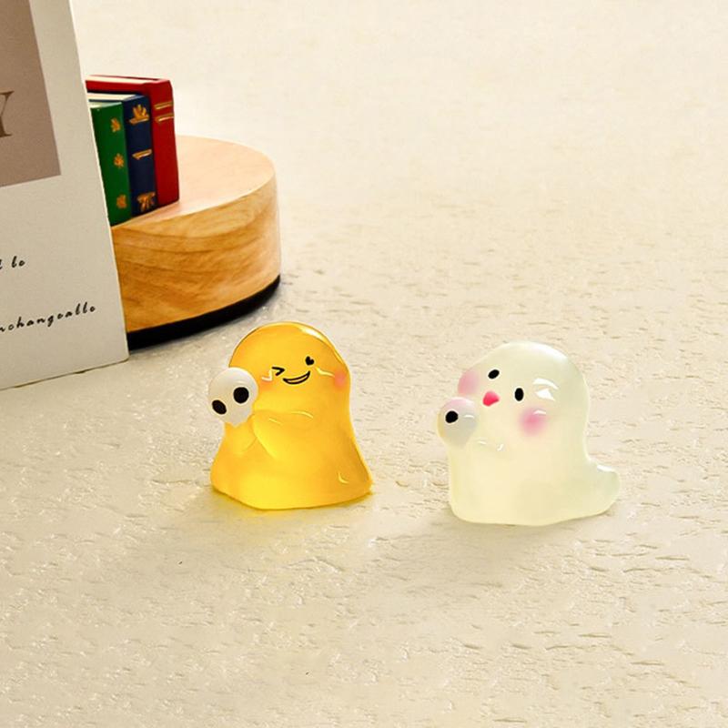 Мини светящийся Хэллоуин Призрак Украшение Мультфильм Кукла Микро Пейзаж Кукольный Дом Модель Автомобиля Интерьер Домашнего Рабочего Стола Украшение