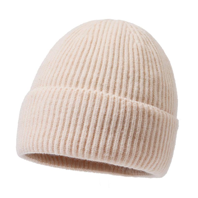 Однотонная шапка Осень Зима Женская Теплая Защита Ушей Вязаная шапка Мужская Шапка-чулок Лыжная Шапка-бини EMA