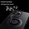 For iPhone 16 Pro Max Case Compatible with MagSafe Kickstand Carbon Fiber Texture PC+TPU Back Cover with Silicone Ring