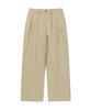 KODAK Pintuck Wide Cotton Pants Beige