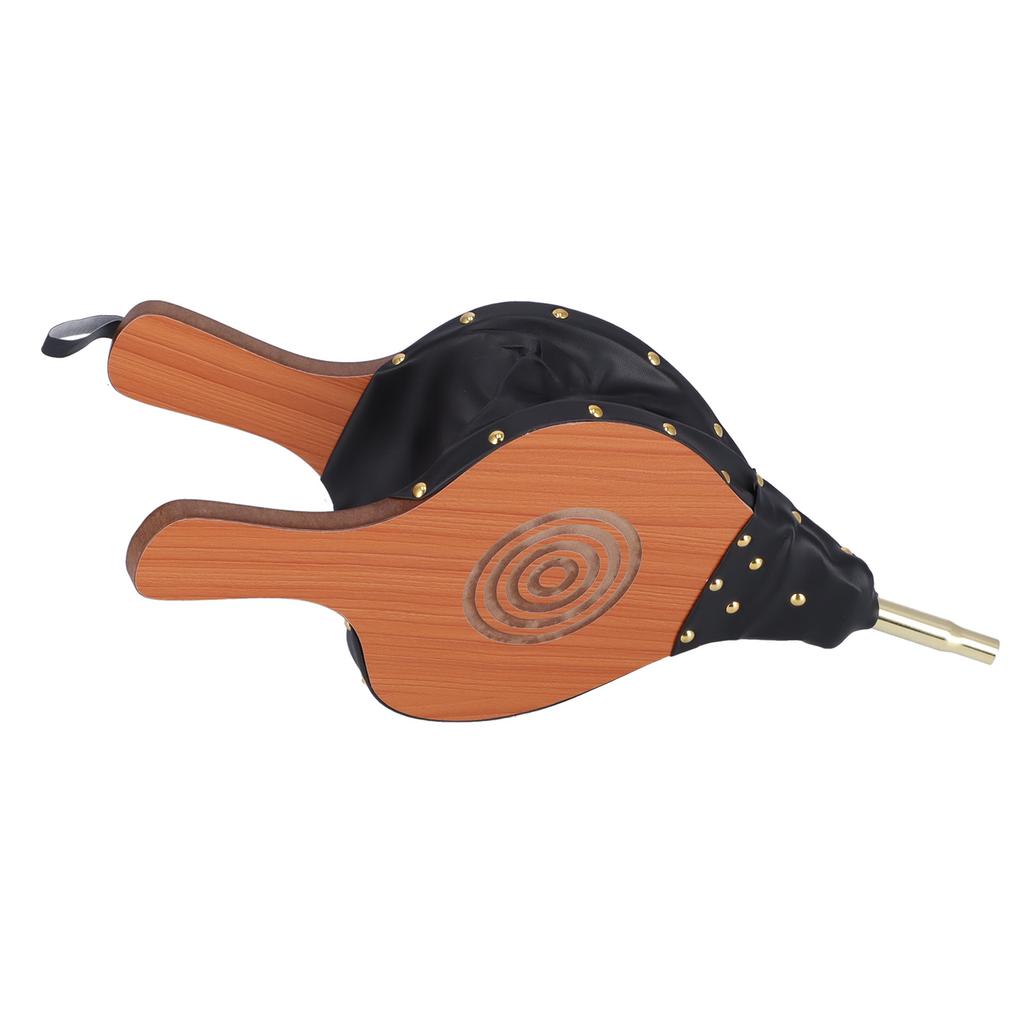 Wood Fireplace Bellows Large Wood Air Blower Cast Nozzle with Hanging Strap for Outdoor Camping BBQ