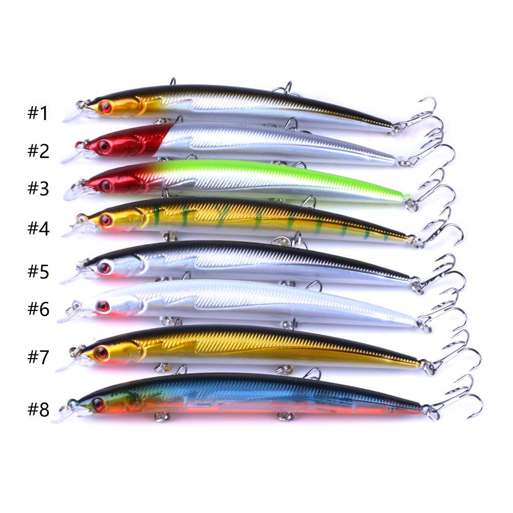 1pc Lifelike Pike Perch Lure Hengjia Plastic Wobbler Minnow Fishing Lure with 3D Eyes 0.47oz/5.3''