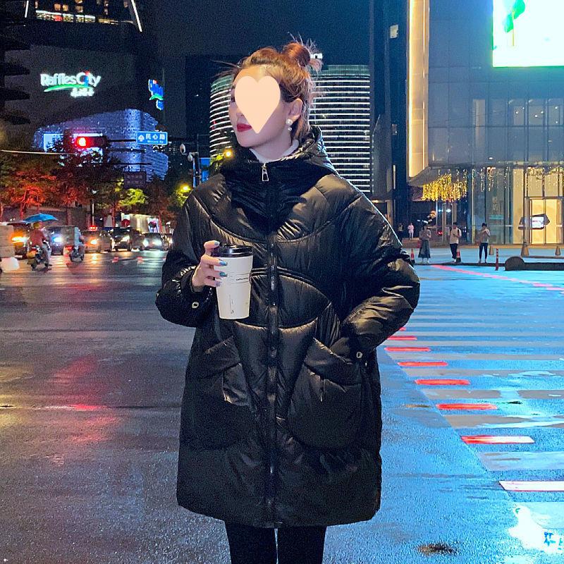 Women's Autumn And Winter High-end Down Jacket Thickened Mid Length Hooded Jacket