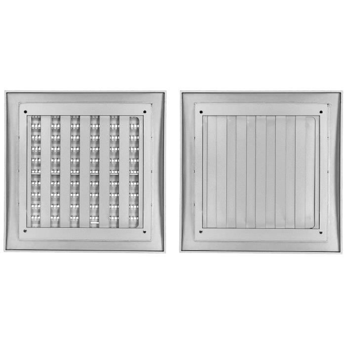 Grille d'aération - KOTARBAU - 190 x 190 mm - Plastique satin - Moustiquaire - Lamelles verrouillables