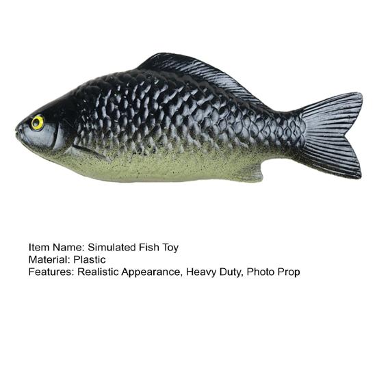 Simulated Fish Crucian Figurine Realistic Black White Artificial Model Fish Decoration Ornament Kids Animal Learning Toy Photo