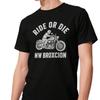 Ride or Die Кастомная футболка для мотоциклиста NY Bronx Мотоциклетная езда Мотоциклист 100% Хлопок Круглый вырез Короткий рукав Повседневная мужская футболка Размеры S3XL