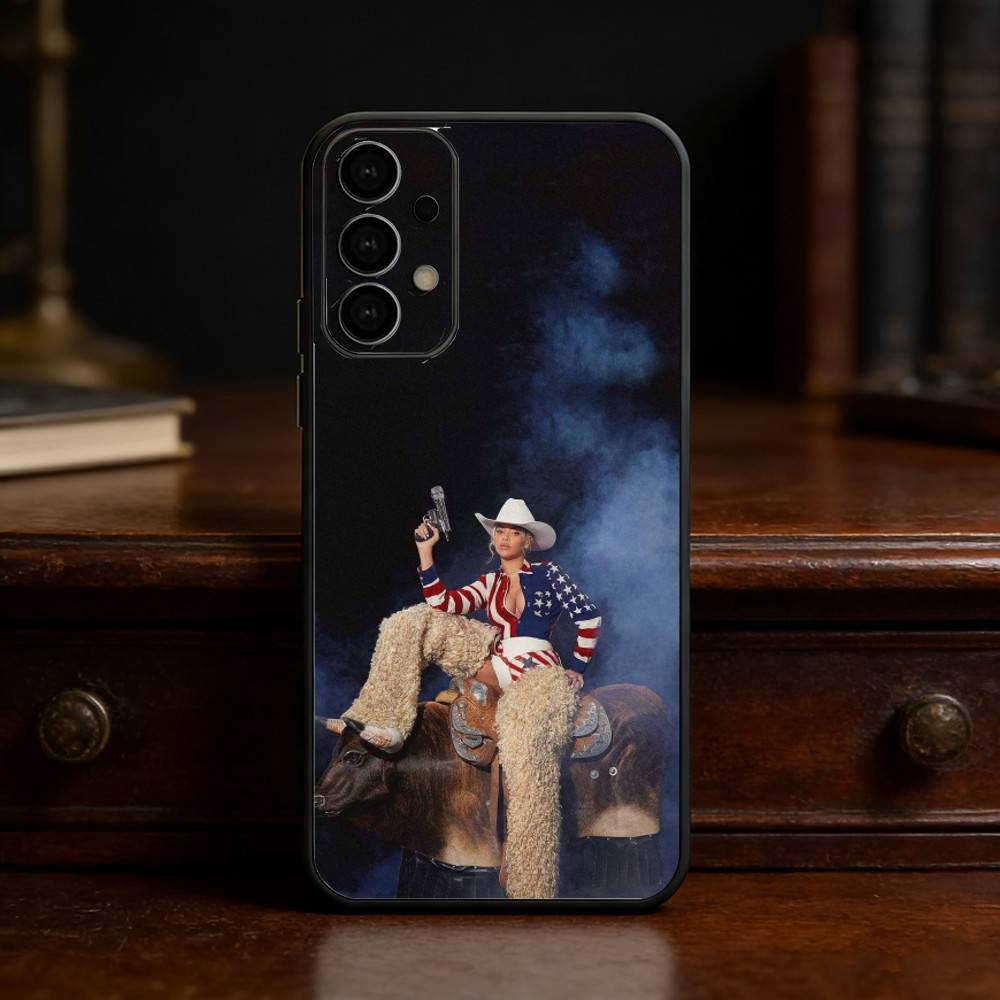 B-beyonce Cowboy Cool singer Phone Case For Samsung S25,S24,S21,S22,S23,S30,Ultra,S20,Plus,Fe,Lite Black Shell