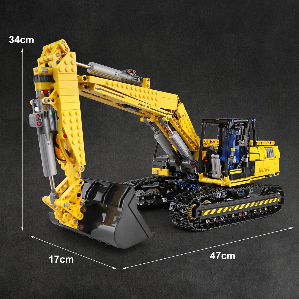 Mold King STEM Technology Scale RC Excavation Block 1830 Remote Control Rechargeable Excavation Car Block Suitable for Children and Adults 120 Set,