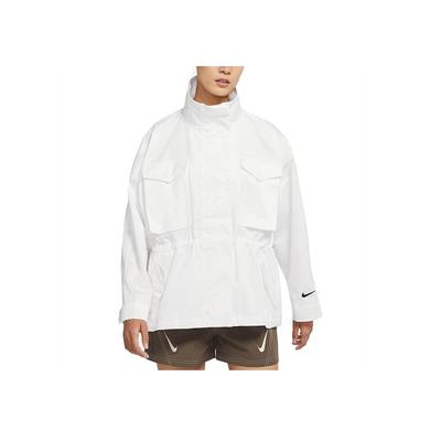 Спортивная куртка Essentials M65 свободного кроя с застежкой на талии и воротником-стойкой, женские куртки белого цвета DD5986-100