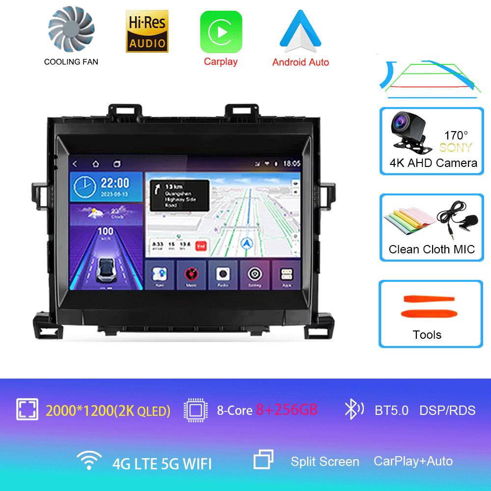 Для Toyota Alphard H20 2008-2014 автомобильный радиоприемник Android 14 Carplay автомультимедийный плеер WIFI+4G DSP автомагнитола стерео 2din головное устройство