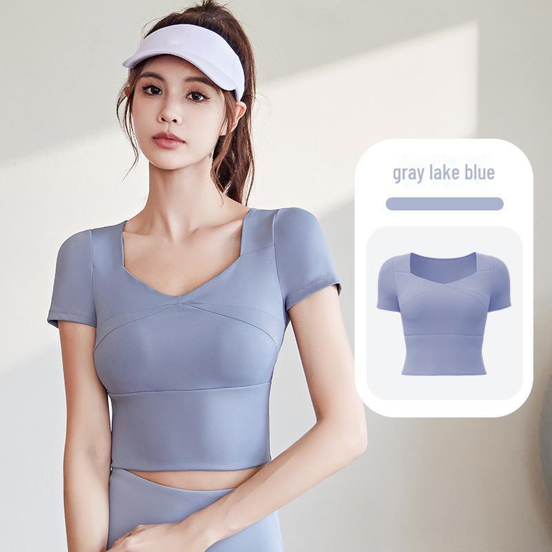 Футболка Juyitang High-Elastic Yoga Slim Fit без бюстгальтера