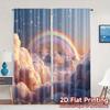 2 шторы с 2D плоской печатью (Без Рода) SkyRainbowDream Современная Современная Занавеска Универсальная Полиэстеровая Занавеска Декорации