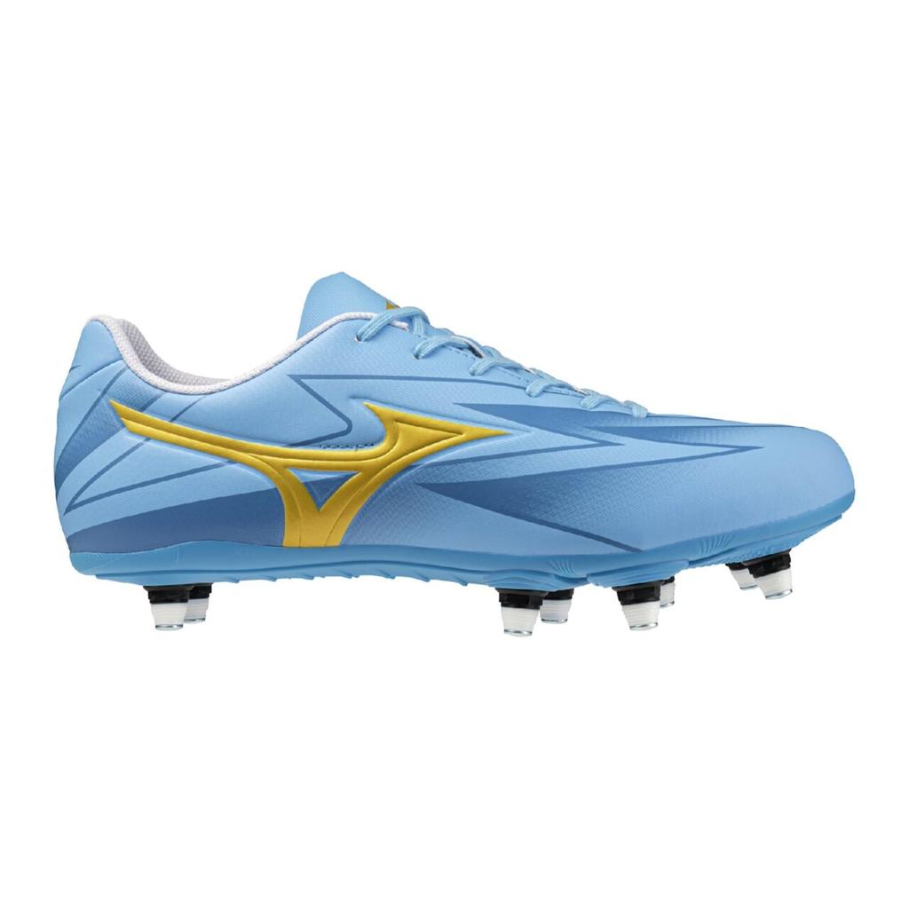 Mizuno Waitangi Club Rugby Unity Sky Blue and Size 4E Shoes, Gold, 27.5 cm,