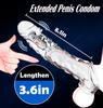 Reusable Penis Sleeve with Vibrator Penis Ring Transparent Penis Sleeve Extender Super Soft Penis Enlarger Couple Dildos Male Sex Toys